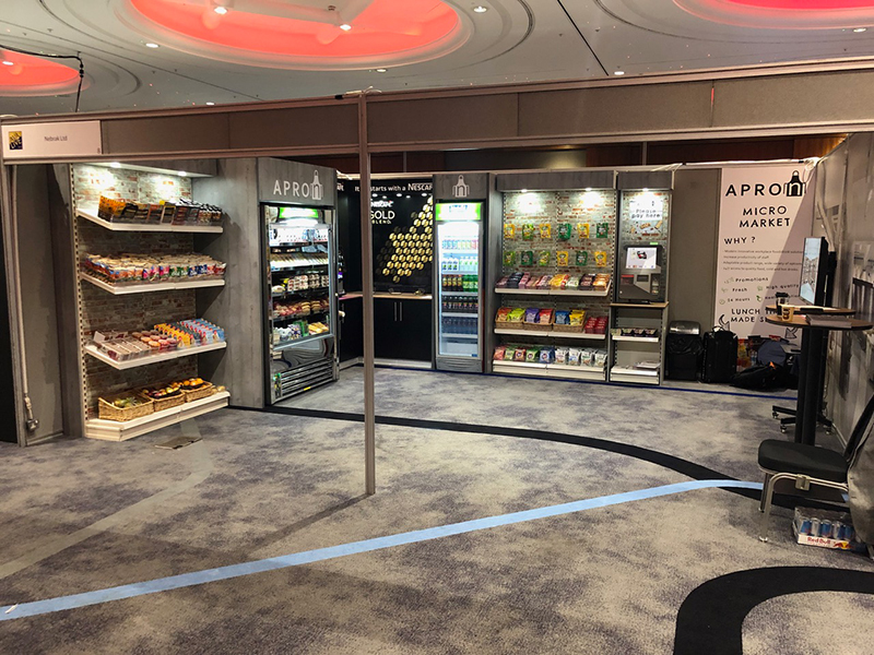 An example of the type of retail shelving available for hire