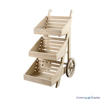 Rustic 3 Tier wooden Display Cart