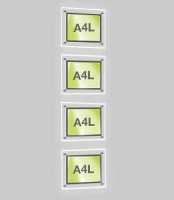 Landscape LED Light Window Pocket Display Kit Quad A4 (6200815)