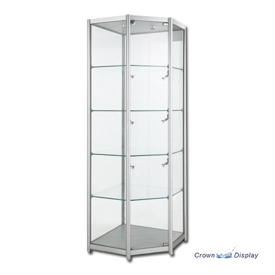 Aluminium Corner Showcase with lighting Aluminium Corner Showcase with lighting