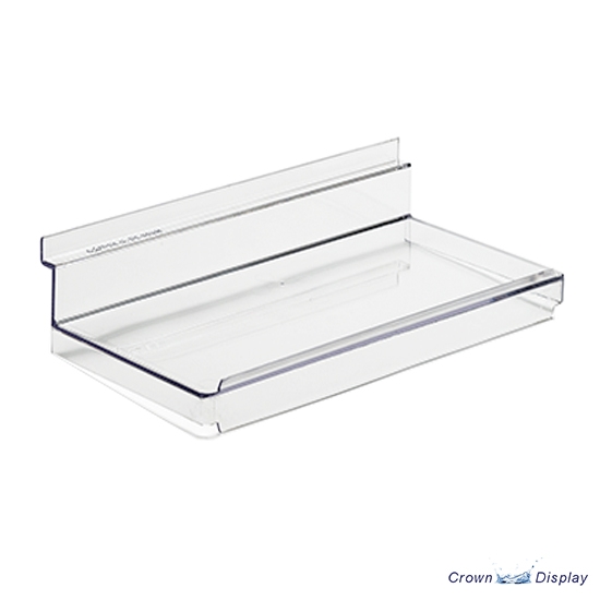 Set of 5 Retail Display & Storage 4 x 10 Clear Colored Acrylic Slatwall Shelves 