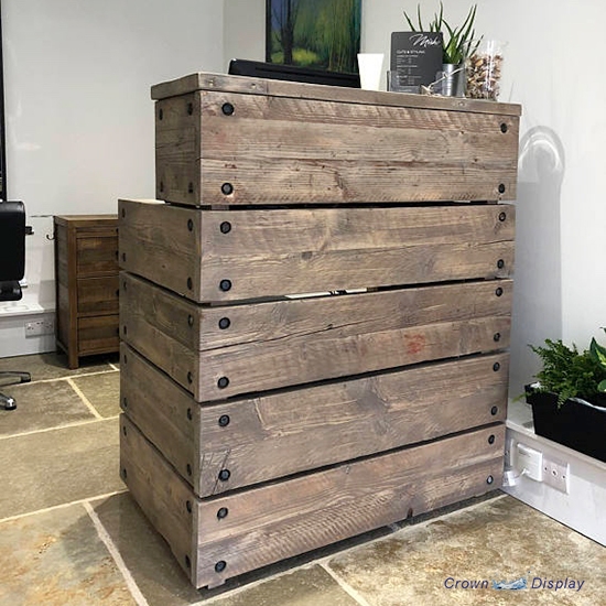 Real Wood Distressed Reception Desk