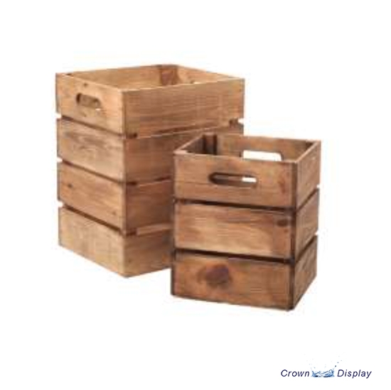 Wooden Tall Crates (set of 2)