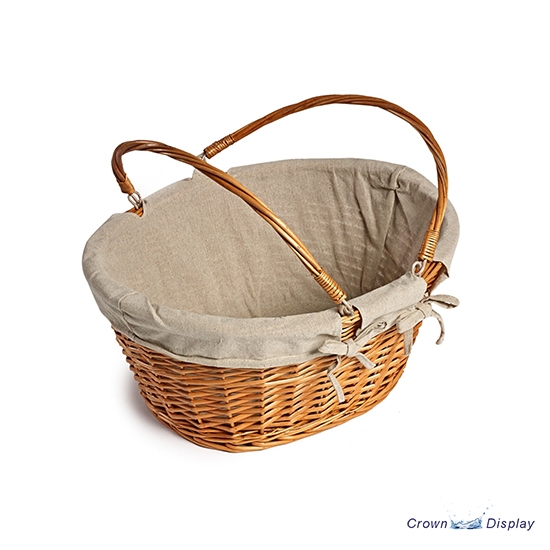Large Wicker Shopping Basket with Liner