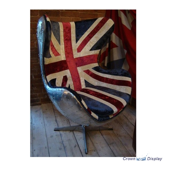 Aluminium Aviator Chair with Union Jack Fabric