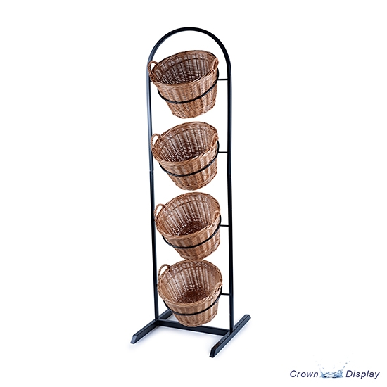 Rustic 4 Tier Metal Basket display stand