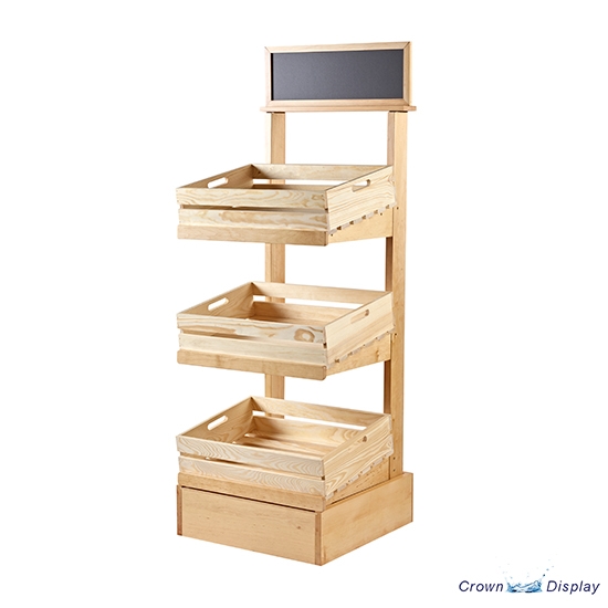 Rustic 3 Tier Display Stand with Crates