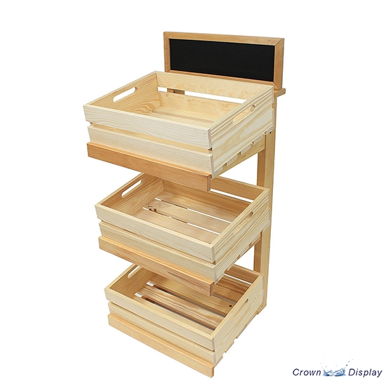 Wooden 3 tier Crate Counter-Top Display Stand