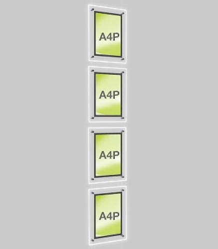Portrait LED Light Window Pocket Display Kit Quad A4 (6200315)