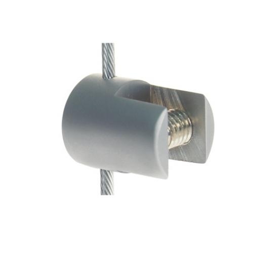 Satin Vertical Cable Clip for 3mm cable and rod to hold panels up to 8mm (6227213)
