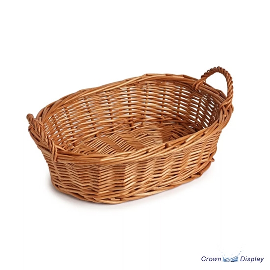 Oval Wicker Display Basket with handles