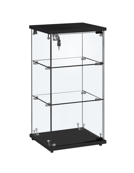 Flatpack Countertop Aluminium & Glass Showcase - Portrait -Black