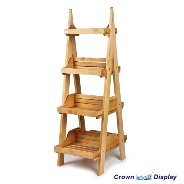 Rustic Double Sided 4 Tier Display Stand Rustic Double Sided 4 Tier Display Stand