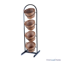 Rustic 4 Tier Metal Basket display stand