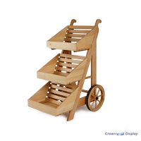 Rustic 3 Tier wooden Display Cart