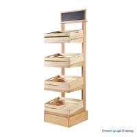 Rustic 4 Tier Display Stand with Crates
