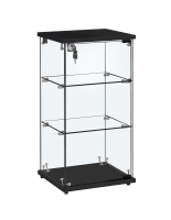 Flatpack Countertop Aluminium & Glass Showcase - Portrait -Black